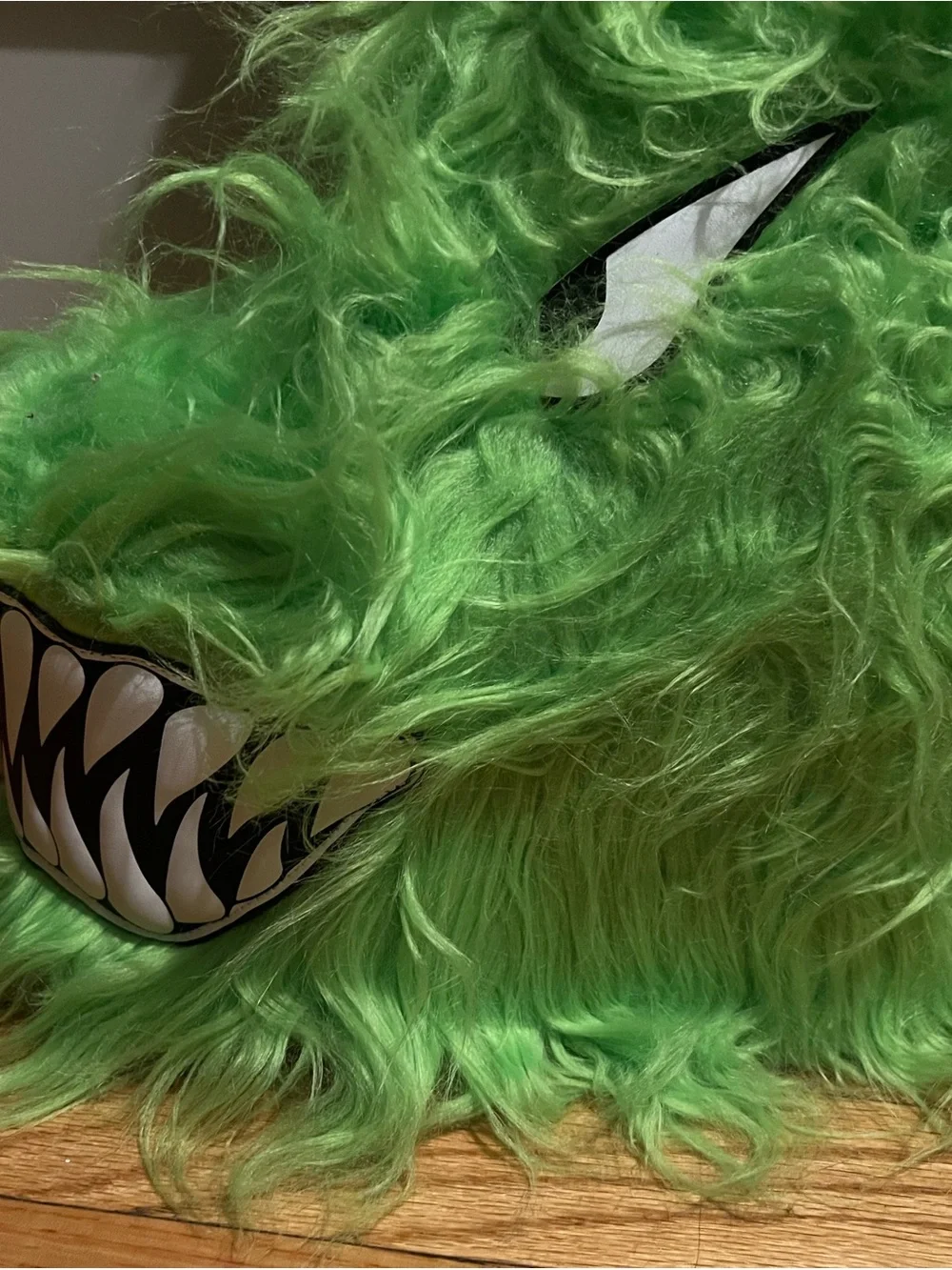 Fluffy Green Monster Platform Boots, size 6